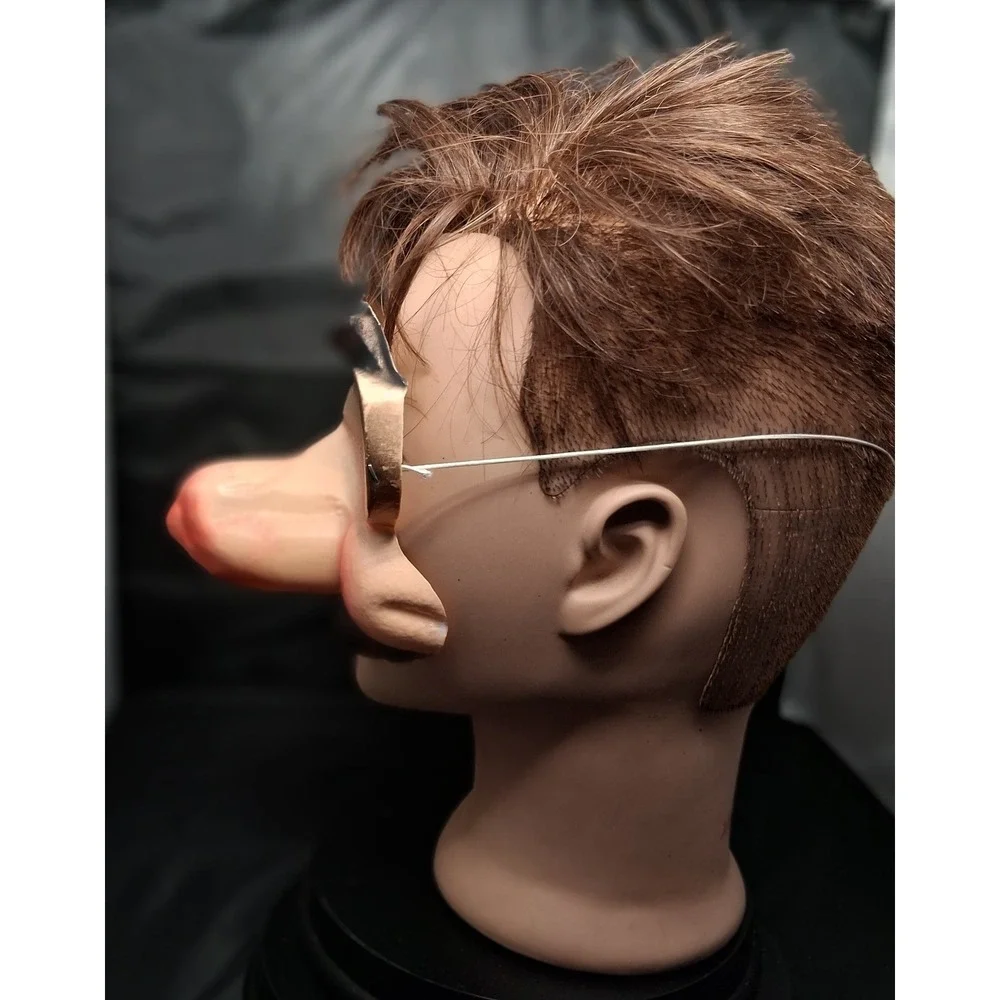 50's Vintage Topstone Novelty Mask Big Red Nose Gold Glasses Mustache Hong Kong